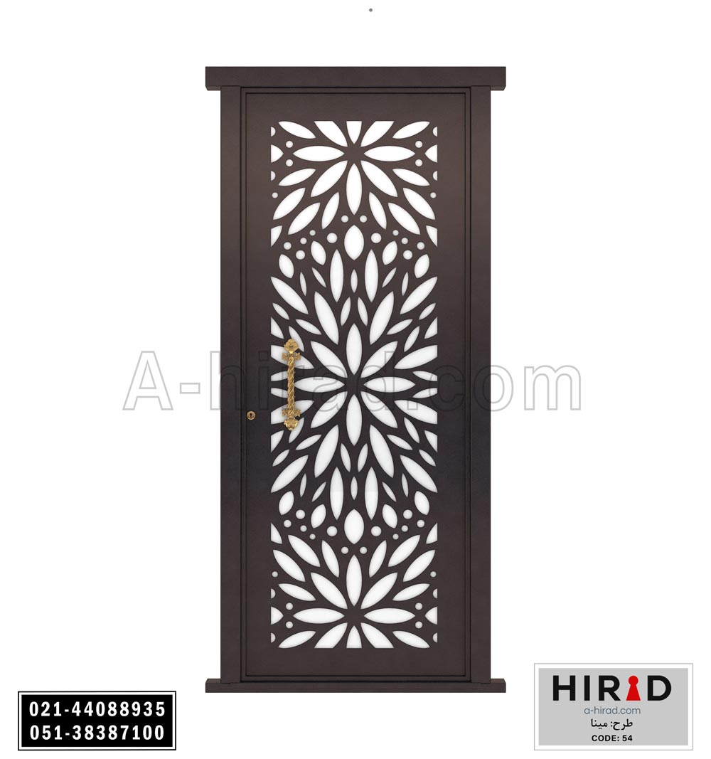 درب فلزی لیزری تک لنگه هیراد کد 1054 عرض 108 ارتفاع 223 